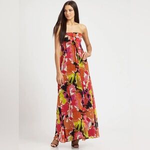 Trina Turk Lynde Silk Bouquet-print Maxi Dress, size 6